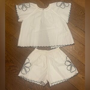 NWOT Zara Embroidered Top and Shorts Set